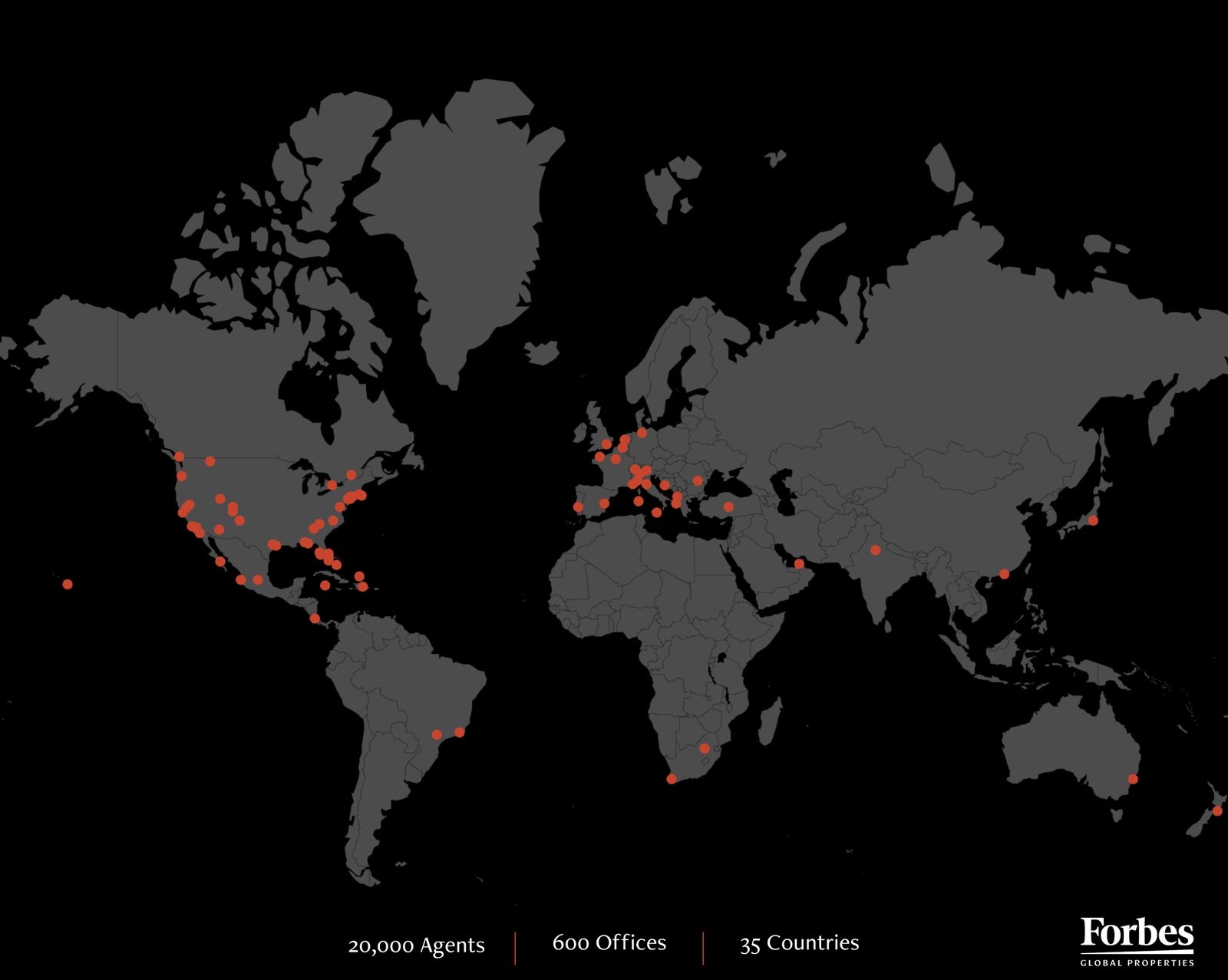 The Forbes Global Properties member network: 20,000 agents, 600 offices, 35 countries
