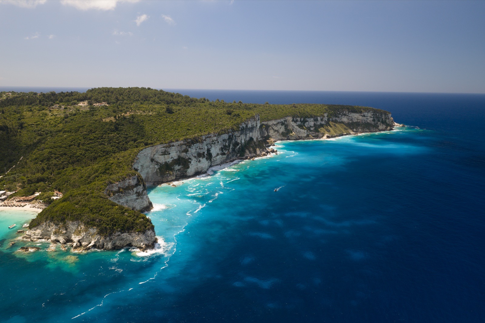 The coastline of Corfu, Greece