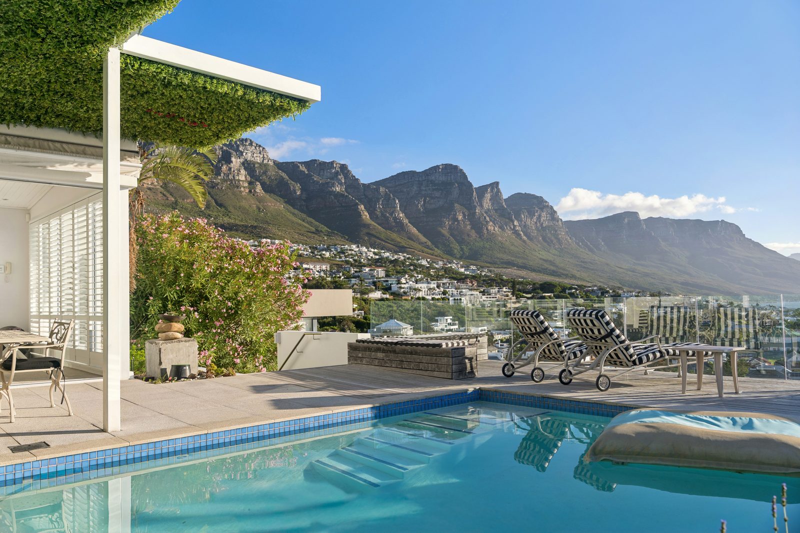 A second bedroom against the mountain glass